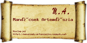Manácsek Artemíszia névjegykártya